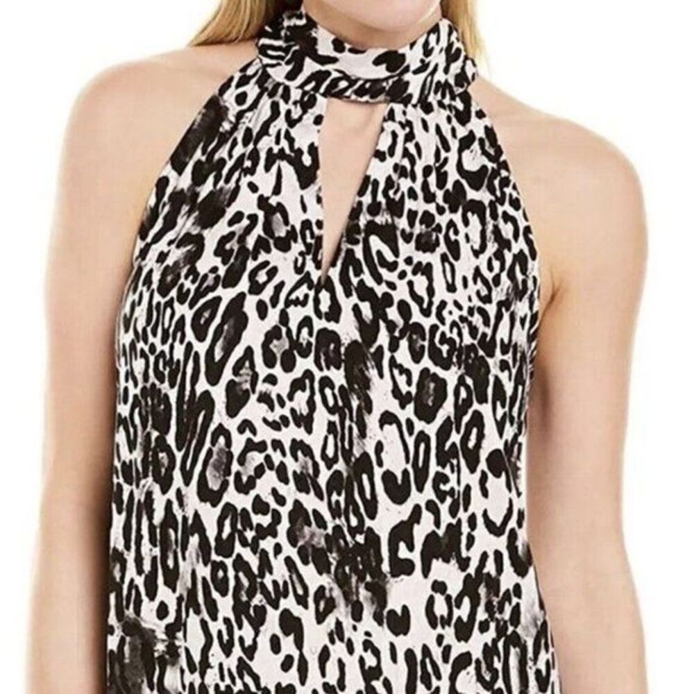 Milly Women's Halter Top  Size P / 0 Emma Animal Print W/tie Neck MSRP $295 NWT